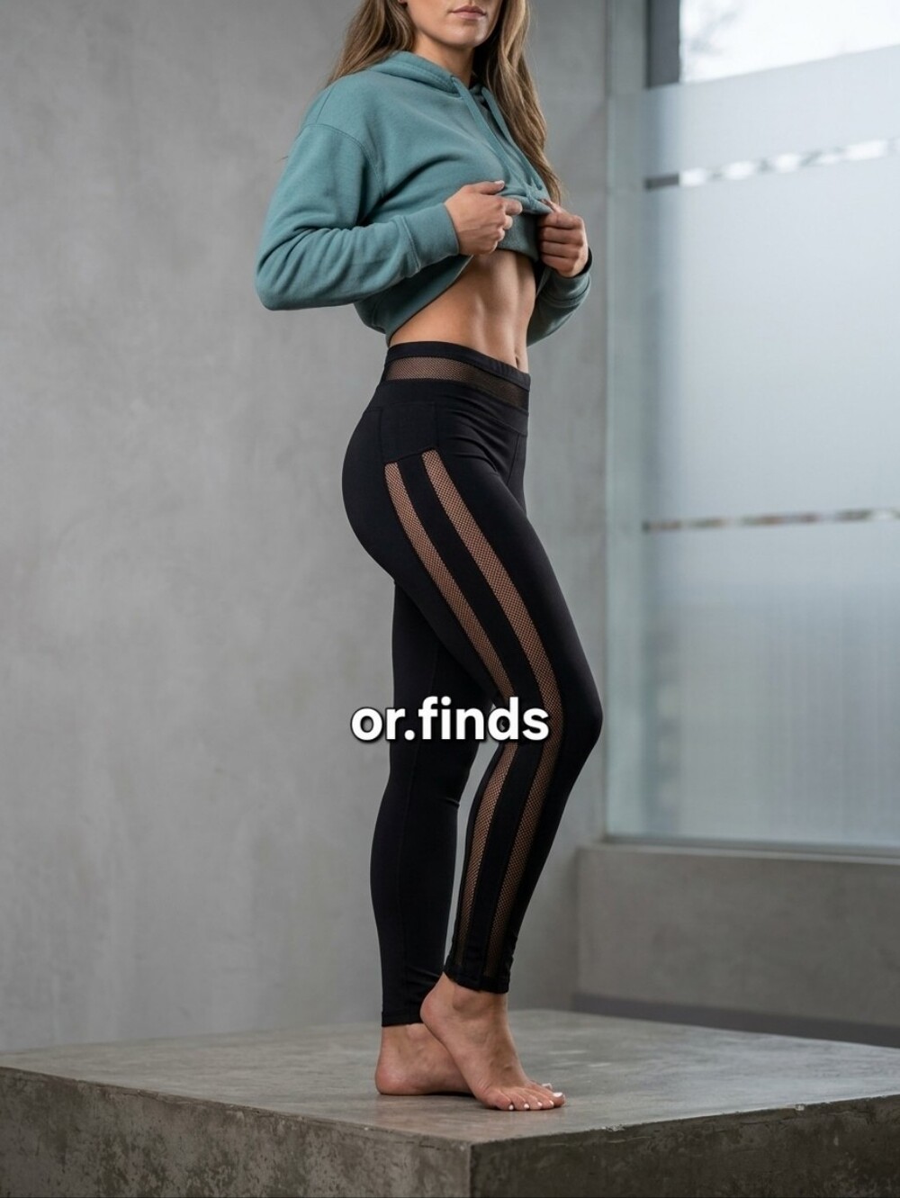 OG Bombshell Sporrswear Black Mesh Stripe Leggings Size Small